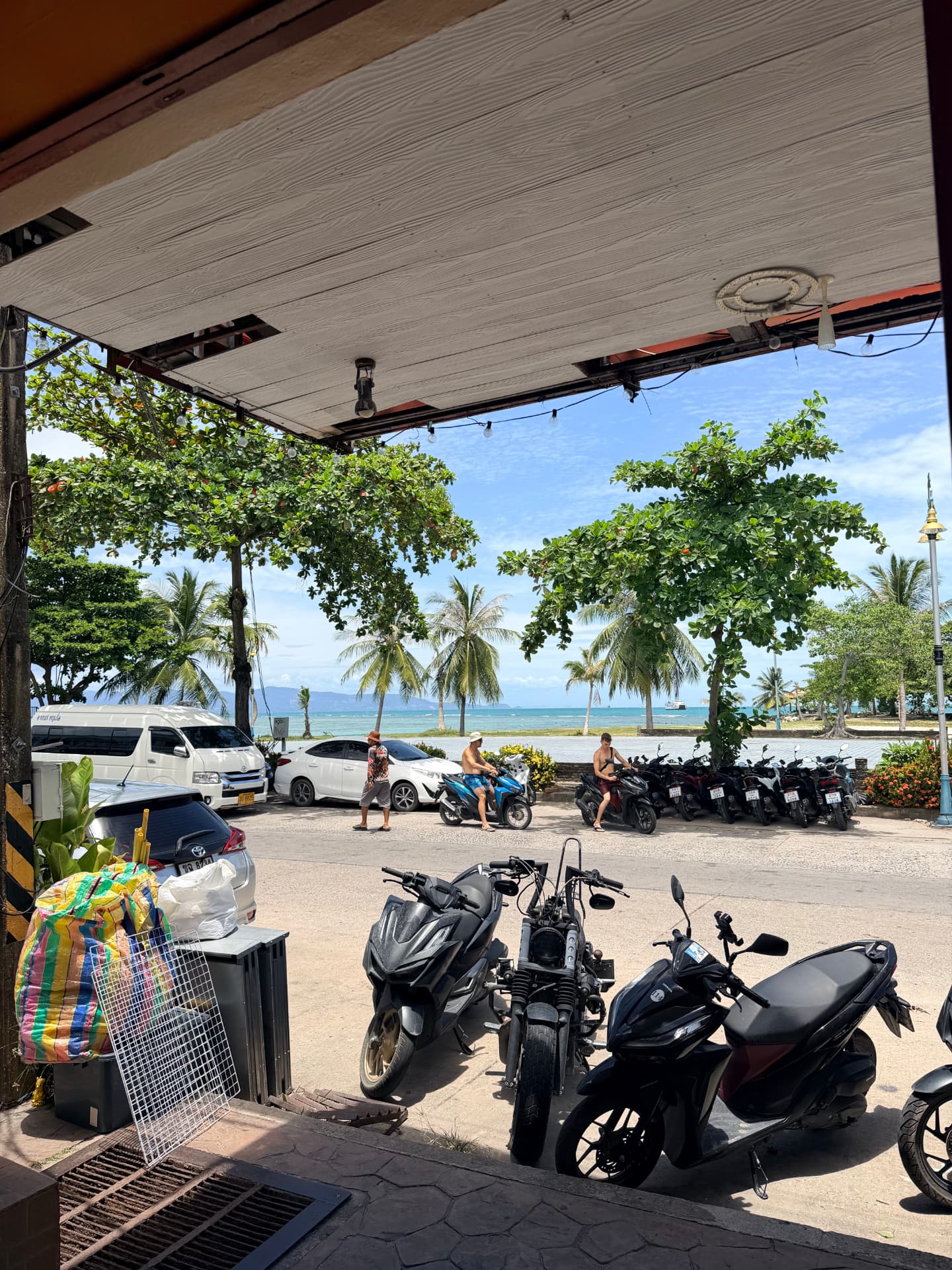 Sea view across the road from Vibe House café in Ko Phangan